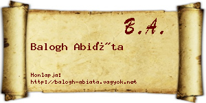 Balogh Abiáta névjegykártya