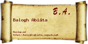 Balogh Abiáta névjegykártya